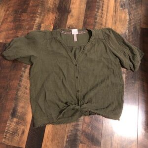 Knox Rose Olive Short Sleeve Top
